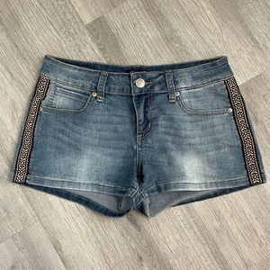 Denim Jean embroidered shorts